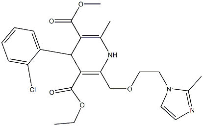 4-(2-Chlorophenyl)-1,4-dihydro-2-[2-(2-methyl-1H-imidazol-1-yl)ethoxymethyl]-6-methylpyridine-3,5-dicarboxylic acid 3-ethyl 5-methyl ester,,结构式