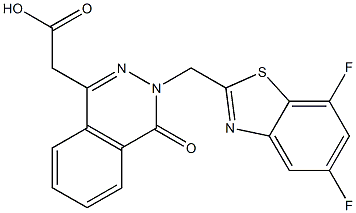 3-[(5,7-Difluoro-2-benzothiazolyl)methyl]-3,4-dihydro-4-oxophthalazine-1-acetic acid,,结构式