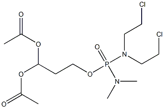 N,N-Bis(2-chloroethyl)-N',N'-dimethyldiamidophosphoric acid 3,3-bis(acetyloxy)propyl ester Structure