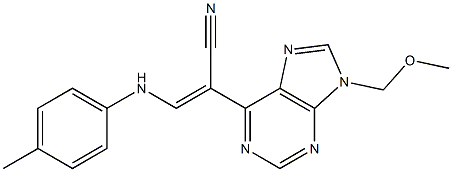 9-(Methoxymethyl)-6-[(Z)-2-(4-methylphenylamino)-1-cyanoethenyl]-9H-purine Structure