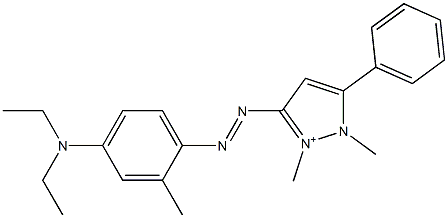 3-[[4-(Diethylamino)-2-methylphenyl]azo]-1,2-dimethyl-5-phenyl-1H-pyrazol-2-ium,,结构式