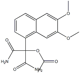 2-(6,7-Dimethoxy-1-naphtyl)-2-acetoxymalonamide Struktur