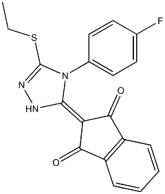 2-[3-Ethylthio-4-(4-fluorophenyl)-1H-1,2,4-triazol-5(4H)-ylidene]indane-1,3-dione Structure