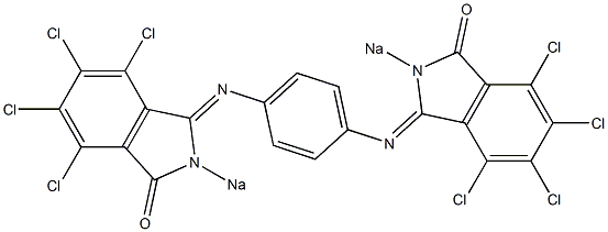 N,N'-Bis(4,5,6,7-tetrachloro-3-oxo-2-sodioisoindolin-1-ylidene)-1,4-benzenediamine Structure