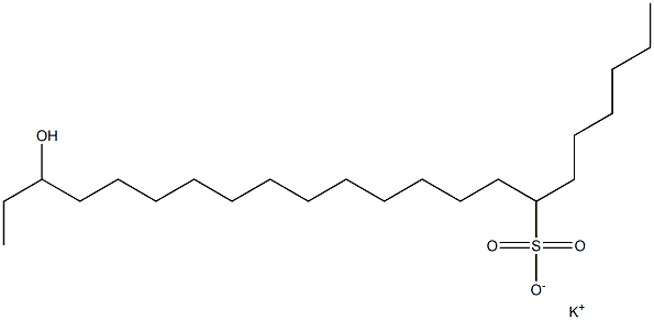 20-Hydroxydocosane-7-sulfonic acid potassium salt 结构式