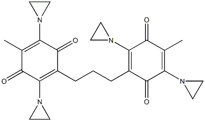 2,2'-(1,3-プロパンジイル)ビス[3,6-ビス(1-アジリジニル)-5-メチル-1,4-ベンゾキノン] 化学構造式
