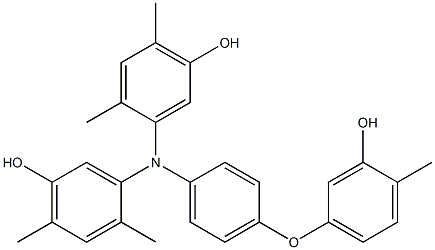 N,N-Bis(5-hydroxy-2,4-dimethylphenyl)-4-(3-hydroxy-4-methylphenoxy)benzenamine Struktur