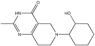 2-メチル-5,6,7,8-テトラヒドロ-6-(2-ヒドロキシシクロヘキシル)ピリド[4,3-d]ピリミジン-4(3H)-オン 化学構造式
