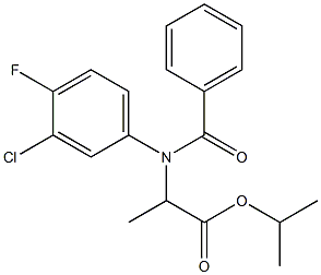 2-(N-ベンゾイル-3-クロロ-4-フルオロアニリノ)プロピオン酸イソプロピル 化学構造式