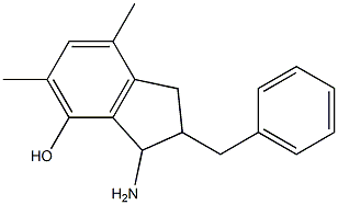 3-Amino-2,3-dihydro-2-benzyl-5,7-dimethyl-1H-inden-4-ol 结构式