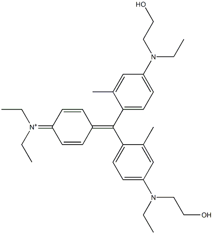 N-[4-[Bis[4-[ethyl(2-hydroxyethyl)amino]-2-methylphenyl]methylene]-2,5-cyclohexadien-1-ylidene]-N-ethylethanaminium,,结构式