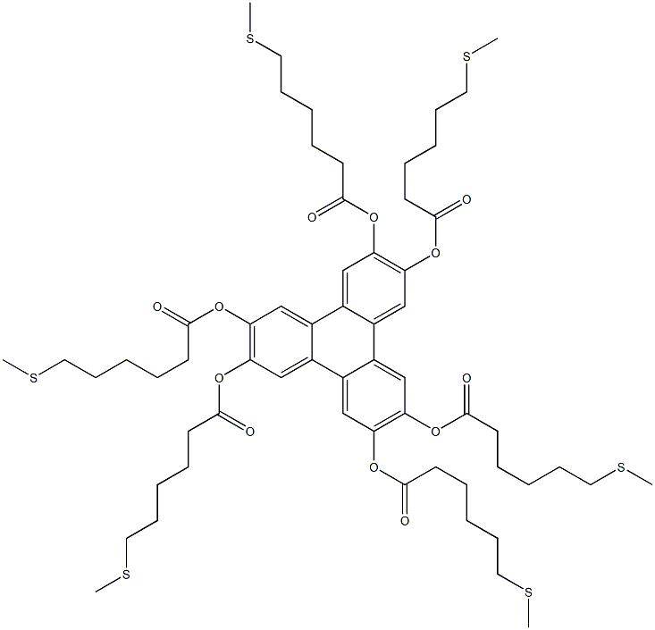 Triphenylene-2,3,6,7,10,11-hexol hexakis[6-(methylthio)hexanoate],,结构式