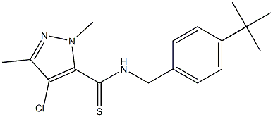 N-(4-tert-Butylbenzyl)-4-chloro-2,5-dimethyl-2H-pyrazole-3-carbothioamide 结构式