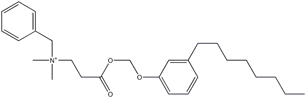 N,N-Dimethyl-N-benzyl-N-[2-[[(3-octylphenyloxy)methyl]oxycarbonyl]ethyl]aminium Structure