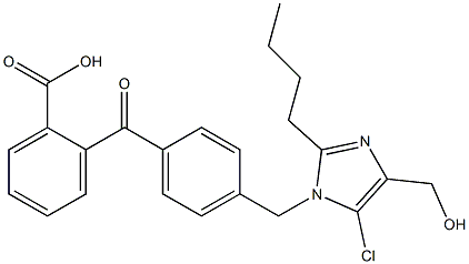 2-[4-(2-Butyl-4-hydroxymethyl-5-chloro-1H-imidazol-1-ylmethyl)benzoyl]benzoic acid,,结构式