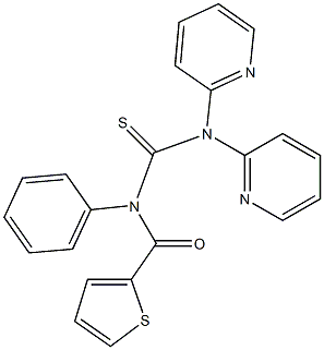 3,3-Di(2-pyridyl)-1-(2-thienylcarbonyl)-1-phenylthiourea 结构式