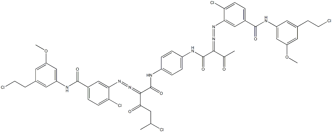 3,3'-[2-(1-Chloroethyl)-1,4-phenylenebis[iminocarbonyl(acetylmethylene)azo]]bis[N-[3-(2-chloroethyl)-5-methoxyphenyl]-4-chlorobenzamide]|