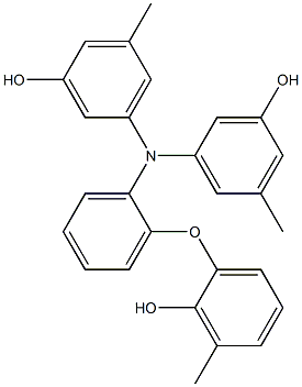 N,N-Bis(3-hydroxy-5-methylphenyl)-2-(2-hydroxy-3-methylphenoxy)benzenamine Structure