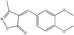 3-メチル-4-(3,4-ジメトキシベンジリデン)イソオキサゾール-5(4H)-オン 化学構造式