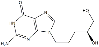 2-Amino-9-[(4S)-4,5-dihydroxypentyl]-1,9-dihydro-6H-purin-6-one 结构式