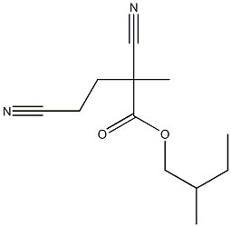 2-メチル-2,4-ジシアノ酪酸(2-メチルブチル) 化学構造式