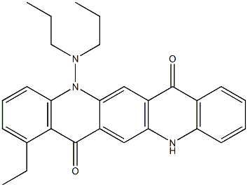 5-(ジプロピルアミノ)-1-エチル-5,12-ジヒドロキノ[2,3-b]アクリジン-7,14-ジオン 化学構造式