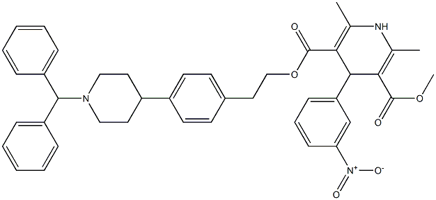 2,6-Dimethyl-4-(3-nitrophenyl)-1,4-dihydropyridine-3,5-dicarboxylic acid 3-methyl 5-[2-[4-[(1-benzhydrylpiperidin)-4-yl]phenyl]ethyl] ester