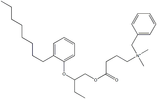 N,N-Dimethyl-N-benzyl-N-[3-[[2-(2-octylphenyloxy)butyl]oxycarbonyl]propyl]aminium Structure