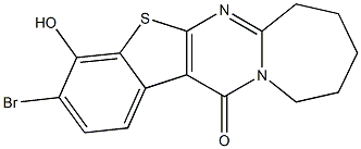 3-Bromo-8,9,10,11-tetrahydro-4-hydroxy[1]benzothieno[2',3':4,5]pyrimido[1,2-a]azepin-13(7H)-one Struktur