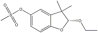 (2R)-2-Ethoxy-2,3-dihydro-3,3-dimethyl-5-(methylsulfonyloxy)benzofuran 结构式