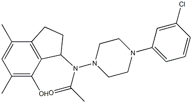 2,3-Dihydro-3-[[4-(3-chlorophenyl)-1-piperazinyl]acetylamino]-5,7-dimethyl-1H-inden-4-ol