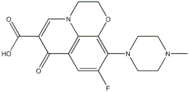 9-Fluoro-2,3-dihydro-10-(4-methyl-1-piperazinyl)-7-oxo-7H-pyrido[1,2,3-de]-1,4-benzoxazine-6-carboxylic acid 结构式