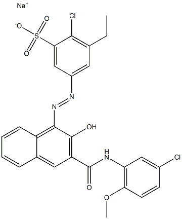 2-Chloro-3-ethyl-5-[[3-[[(3-chloro-6-methoxyphenyl)amino]carbonyl]-2-hydroxy-1-naphtyl]azo]benzenesulfonic acid sodium salt