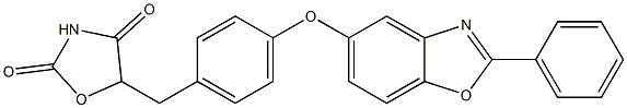 5-[4-[(2-Phenylbenzoxazol-5-yl)oxy]benzyl]oxazolidine-2,4-dione Struktur