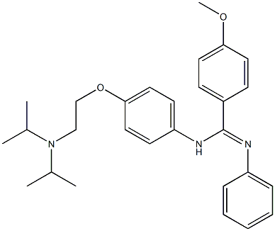 N-[4-[2-(Diisopropylamino)ethoxy]phenyl]-4-methoxy-N'-phenylbenzamidine Structure