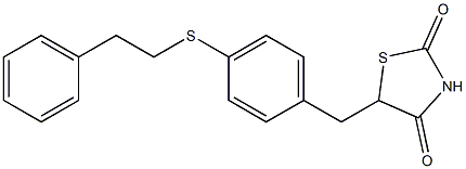 5-[4-[(2-Phenylethyl)thio]benzyl]thiazolidine-2,4-dione,,结构式