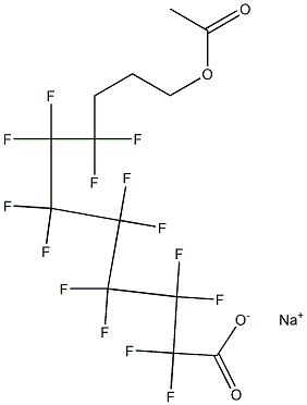 2,2,3,3,4,4,5,5,6,6,7,7,8,8-テトラデカフルオロ-11-アセトキシウンデカン酸ナトリウム 化学構造式