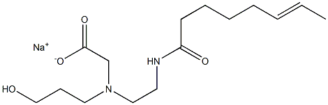 N-(3-ヒドロキシプロピル)-N-[2-(6-オクテノイルアミノ)エチル]アミノ酢酸ナトリウム 化学構造式