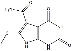 6-(メチルチオ)-1,2,3,4-テトラヒドロ-2,4-ジオキソ-7H-ピロロ[2,3-d]ピリミジン-5-カルボアミド 化学構造式