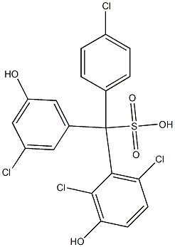 (4-Chlorophenyl)(3-chloro-5-hydroxyphenyl)(2,6-dichloro-3-hydroxyphenyl)methanesulfonic acid,,结构式