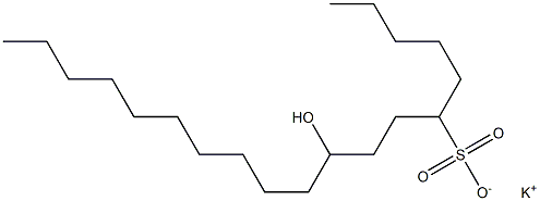 9-Hydroxynonadecane-6-sulfonic acid potassium salt Structure