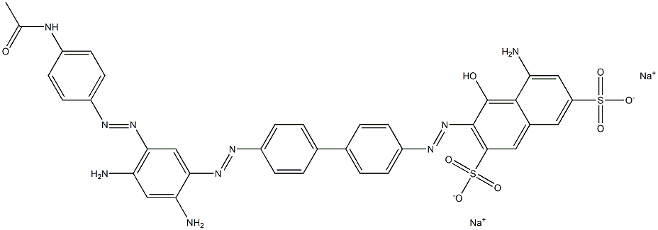 3-[[4'-[[5-[(4-Acetylaminophenyl)azo]-2,4-diaminophenyl]azo]-1,1'-biphenyl-4-yl]azo]-5-amino-4-hydroxynaphthalene-2,7-disulfonic acid disodium salt Structure