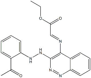 2-[[[3-[2-(2-アセチルフェニル)ヒドラジノ]シンノリン]-4-イル]イミノ]酢酸エチル 化学構造式