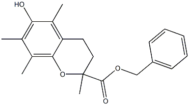 3,4-Dihydro-2,5,7,8-tetramethyl-6-hydroxy-2H-1-benzopyran-2-carboxylic acid benzyl ester,,结构式