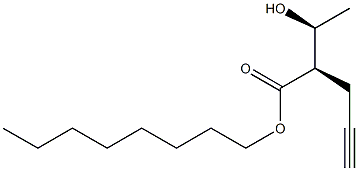 (2R,3S)-3-Hydroxy-2-(2-propynyl)butyric acid octyl ester 结构式