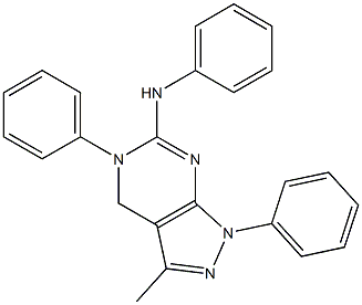 5-Phenyl-6-anilino-3-methyl-1-phenyl-4,5-dihydro-1H-pyrazolo[3,4-d]pyrimidine 结构式