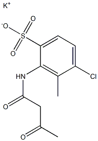 2-(Acetoacetylamino)-4-chloro-3-methylbenzenesulfonic acid potassium salt Struktur