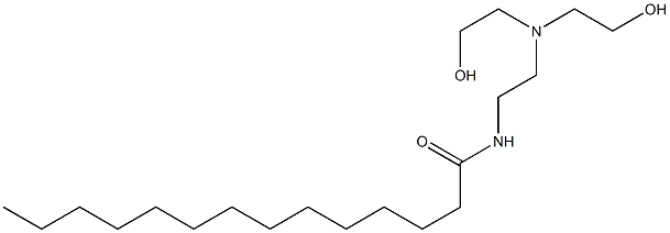N-[2-[ビス(2-ヒドロキシエチル)アミノ]エチル]テトラデカンアミド 化学構造式