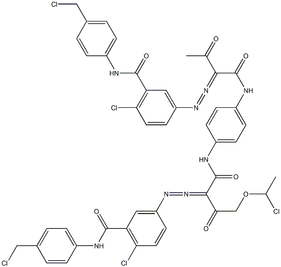 3,3'-[2-[(1-Chloroethyl)oxy]-1,4-phenylenebis[iminocarbonyl(acetylmethylene)azo]]bis[N-[4-(chloromethyl)phenyl]-6-chlorobenzamide]|