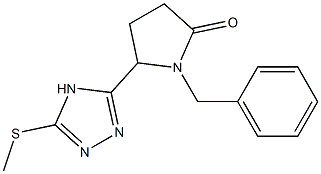 5-(5-Oxo-1-benzylpyrrolidin-2-yl)-3-methylthio-4H-1,2,4-triazole 结构式